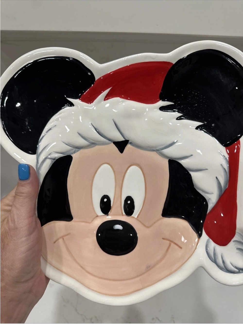 Christmas Disney Mickey Mouse Santa Christmas Cookie Ceramic Plate